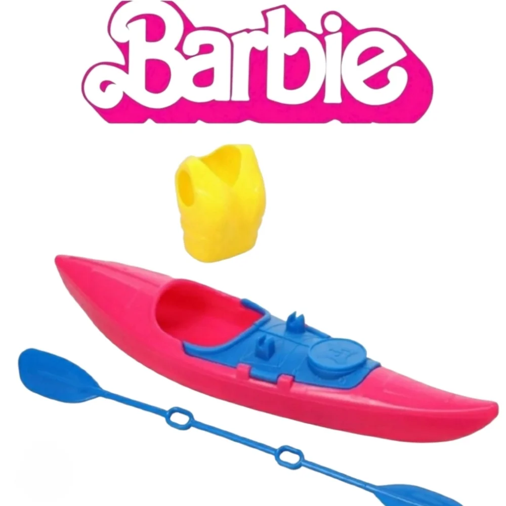 Barbie Water Kayak Sports Pink & Blue Set Rows and Life Jacket Girls Accessories